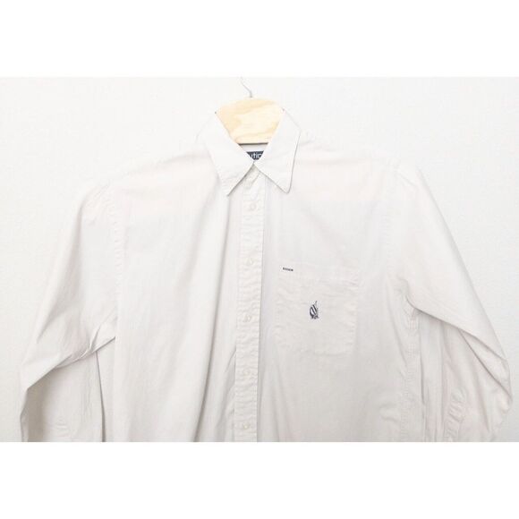 Vintage Nautica Made In USA Mens‎ Medium Button Down Dress Shirt Tan - Picture 1 of 11